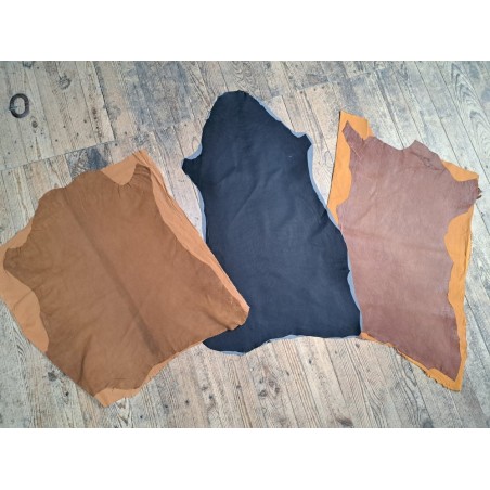 Lot de 3 peaux de cuir stretch - Diverses - Cuir en Stock