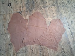 Lot de 3 peaux de cuir stretch - Brun rosé - Cuirenstock