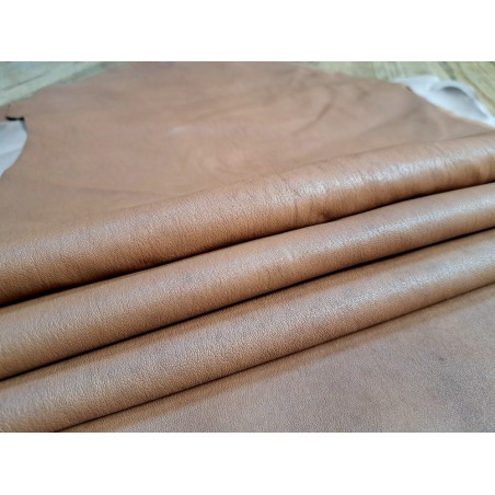 Lot de 3 peaux de cuir stretch - Brun rosé - Cuirenstock
