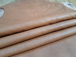 Lot de 3 peaux de cuir stretch - Brun rosé - Cuirenstock
