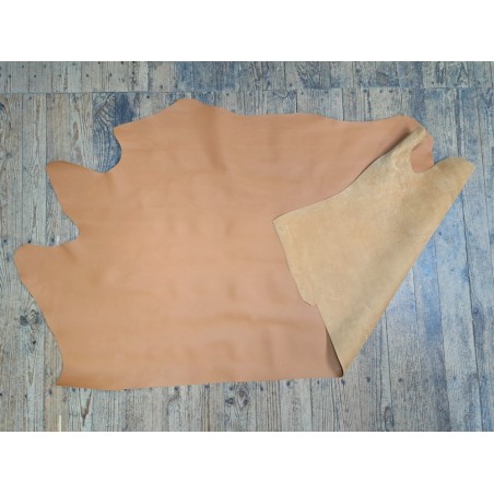 Bande de cuir de vachette lisse - miel - maroquinerie - Cuirenstock