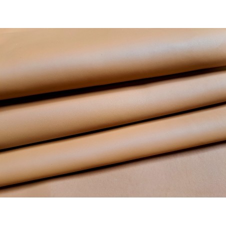 Bande de cuir de vachette lisse - miel - maroquinerie - Cuir en Stock