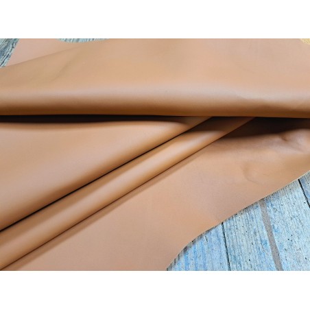 Demi-peau de cuir de vachette lisse - Miel - Cuir en Stock