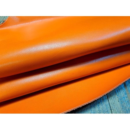 Demi-peau de cuir de vachette tannage ferme - orange - cuirenstock