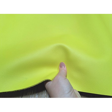 Demi-peau de cuir de vachette tannage ferme - jaune citron - Cuirenstock