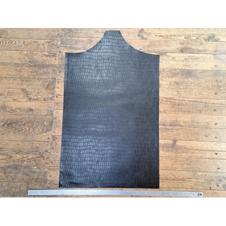 morceau rectangulaire 82x52 cm - noir- crocodile - cuir en stock