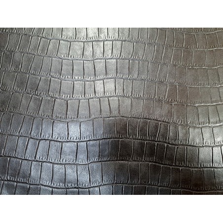 Morceau unique 82x59 - N°4 - Crocodile - Noir - Cuir en Stock