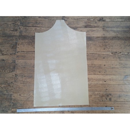 morceau rectangulaire 82x52 cm - crème - caïman - cuir en stock