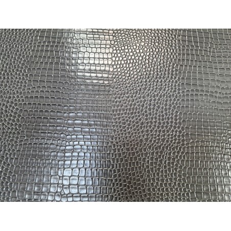 morceau rectangulaire 82x52 cm - caïman - gris cendre - crocodile - Cuirenstock