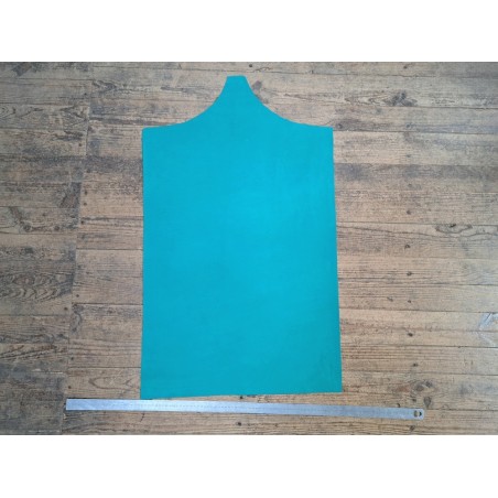 morceau rectangulaire 82x52 cm - nubuck - bleu vert - cuir en stock
