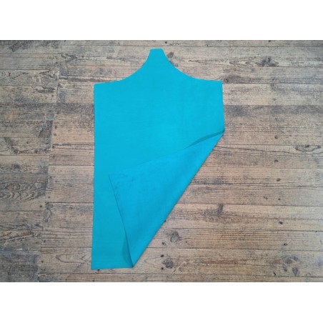 Morceau unique 82x59 - N°19 - Nubuck - Bleu vert - Cuirenstock