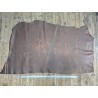 Croûte de cuir de vache tannage végétal cirée brun vieilli