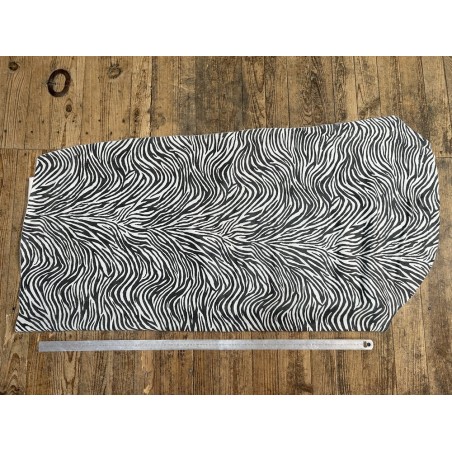 Peau de veau velours façon zèbre, noir et blanc - Cuir en Stock