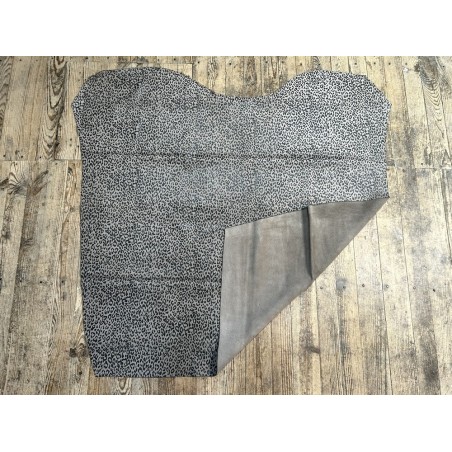 Peau de veau velours façon léopard brun - Cuir en Stock