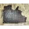 Morceau de cuir de veau grain crocodile effet vieilli - Marron - A