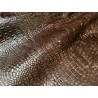 Bande de cuir de veau - effet croco - marron vieilli - maroquinerie - Cuirenstock