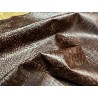 Bande de cuir de veau - effet croco - marron vieilli - maroquinerie - Cuirenstock
