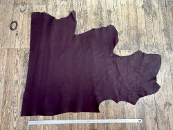 Demi peau de cuir de veau grain façon écorces - bordeaux - maroquinerie - cuirenstock