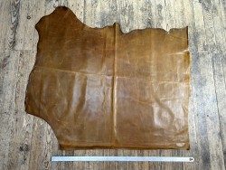 Demi-peau de cuir de vachette pullup ciré - Brun - C - Cuir en Stock