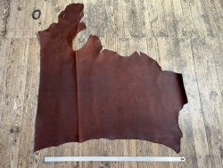 Recto verso peau cuir de vachette pull up brun rouge Cuir en stock