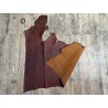 Recto verso peau cuir de vachette pull up brun rouge Cuir en stock