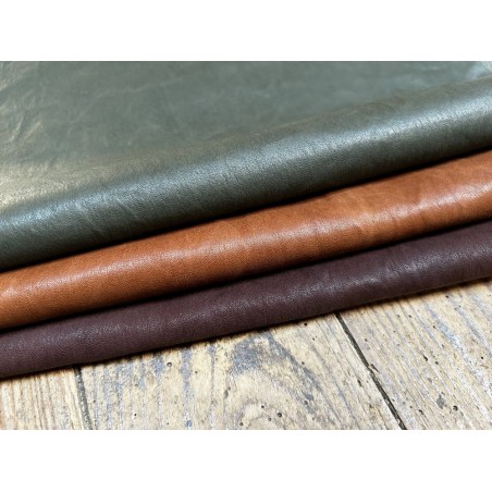 Lot de 3 peaux uniques - cuir stretch - E - Cuir en Stock