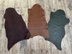 Lot de 3 peaux uniques - cuir stretch - E - Cuir en Stock