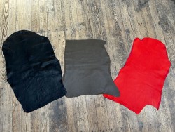 Lot de 3 peaux uniques - cuir stretch - P - Cuir en Stock