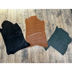 Lot de 3 peaux uniques - cuir stretch - R - Cuir en Stock