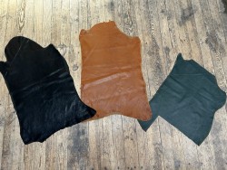Lot de 3 peaux uniques - cuir stretch - R - Cuir en Stock