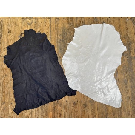Lot de 2 peaux uniques - Cuir de chèvres -D- Cuir en Stock