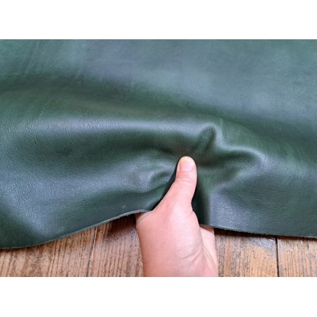 demi peau de cuir de veau - vert anglais - cuirenstock