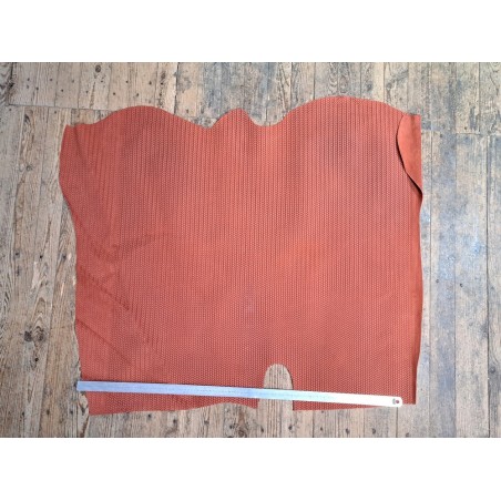 Peau de veau velours tressé - orange brique - cuir en stock