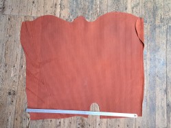 Peau de veau velours tressé - orange brique - cuir en stock