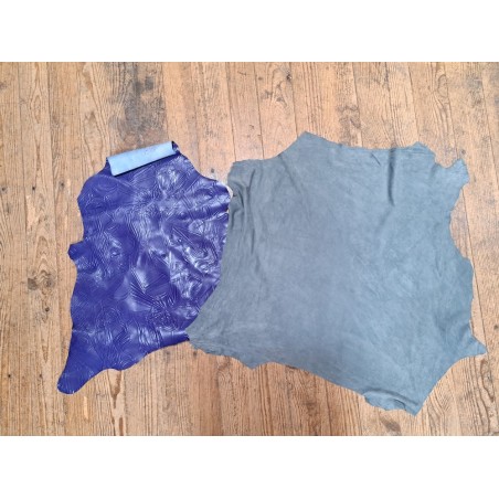 2 peaux de cuir de chèvre et d'agneau - Bonne affaire - Cuir en Stock