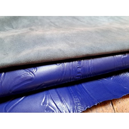 2 peaux de cuir de chèvre et d'agneau - Bonne affaire - Cuir en Stock