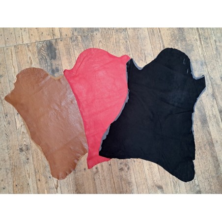 Lot de 3 peaux de cuir stretch - couleurs diverses - Cuir en Stock