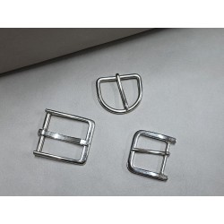 LOT de 3 boucles de ceinture - H - Nickelé - Cuirenstock