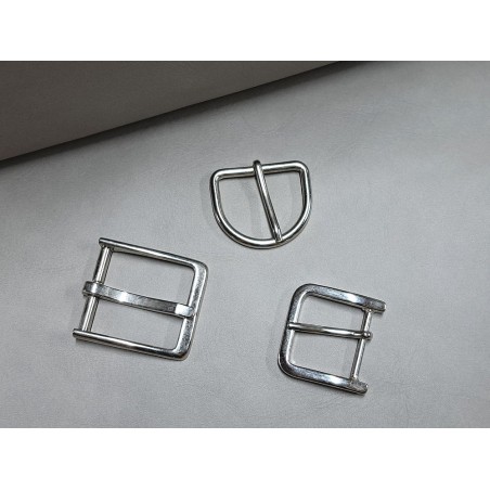 LOT de 3 boucles de ceinture - H - Nickelé - Cuirenstock