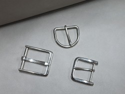 LOT de 3 boucles de ceinture - H - Nickelé - Cuirenstock