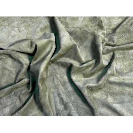 Peau de veau velours vert sapin - Maroquinerie - Cuir en Stock