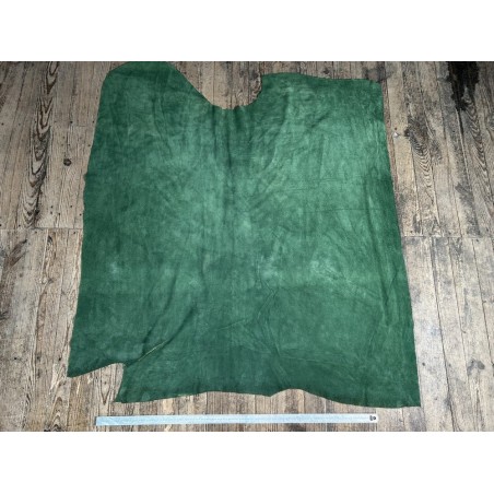 Peau de veau velours vert olive - Maroquinerie - Cuir en Stock
