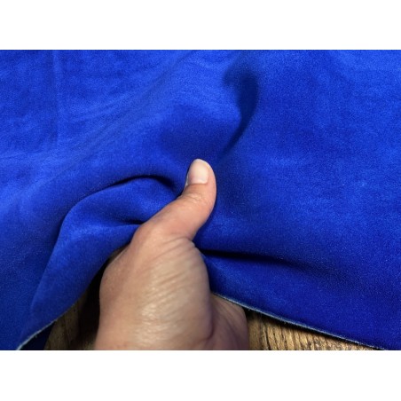 Peau de veau velours bleu électrique - Maroquinerie - Cuir en Stock