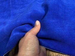 Peau de veau velours bleu électrique - Maroquinerie - Cuir en Stock