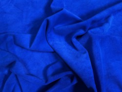 Peau de veau velours bleu électrique - Maroquinerie - Cuir en Stock