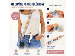 KIT: La chaine porte téléphone à monter soi-même - 5 coloris au choix - Cuir en Stock