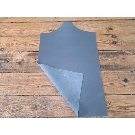 Morceau unique 82x59 - N°1- Grainé - Gris - Cuir en Stock