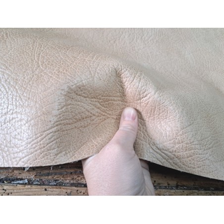 Morceau unique 82x59 - N°6 - Gros grains - Beige - Cuir en Stock