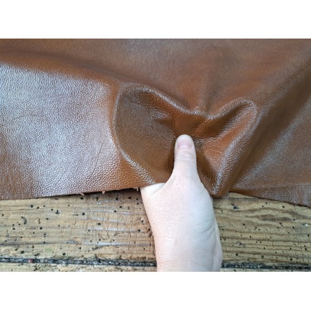 Morceau unique 82x59 - N°13 - Petits grains - Noisette - Cuir en Stock