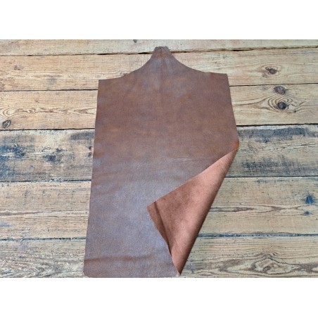 Morceau unique 82x59 - N°13 - Petits grains - Noisette - Cuir en Stock